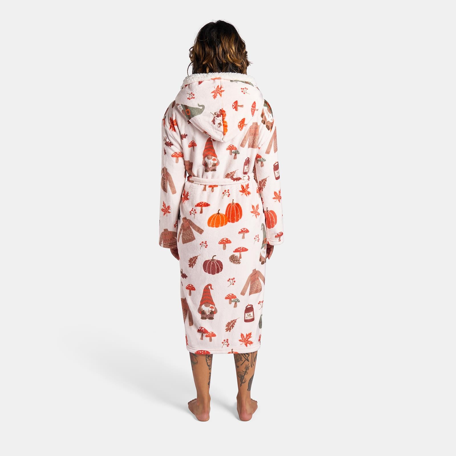 OHS Flannel Dressing Gown Soft Fleece Adults Unisex Thermal Winter Bathrobe